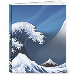 The Great Wave Off Kanagawa 8  X 10  Hardcover Notebook by Grandong