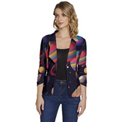 Planet Star Fantasy Women s One-button 3/4 Sleeve Short Jacket by Simbadda
