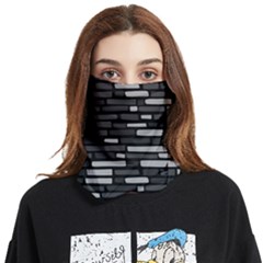 Black And Grey Wall Face Covering Bandana (two Sides) by ConteMonfrey