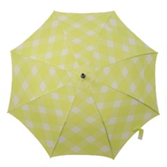 Yellow And White Plaid Hook Handle Umbrella (medium) by Khoncepts