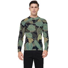 Autumn Fallen Leaves Dried Leaves Men s Long Sleeve Rash Guard by Simbadda