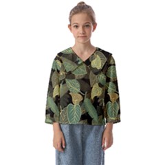 Autumn Fallen Leaves Dried Leaves Kids  Sailor Shirt by Simbadda