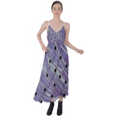 Hand Painted Branches With Collage Wood Bloom In Peace Tie Back Maxi Dress by pepitasart