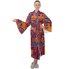 Background Graphic Beautiful Wallpaper Art Abstract Maxi Velvet Kimono by Simbadda