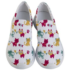 Pattern With Cute Cats Women s Lightweight Slip Ons by Simbadda
