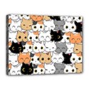 Cute Cat Kitten Cartoon doodle Seamless Pattern Canvas 16  x 12  (Stretched) View1