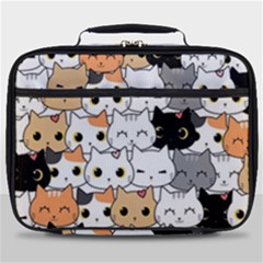 Cute Cat Kitten Cartoon Doodle Seamless Pattern Full Print Lunch Bag by Simbadda