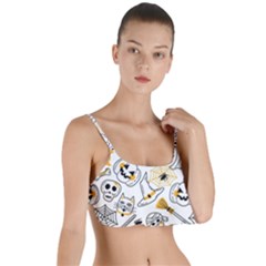 Funny Hand Drawn Halloween Pattern Layered Top Bikini Top  by Simbadda