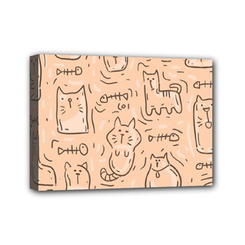 Cat Background Mini Canvas 7  X 5  (stretched) by Simbadda