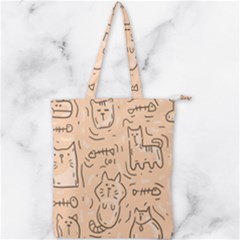 Cat Background Double Zip Up Tote Bag by Simbadda
