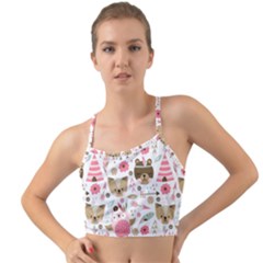 Pink Animals Pattern Mini Tank Bikini Top by Simbadda