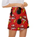 Pop Art Comic Pattern Bomb Boom Explosion Background Mini Front Wrap Skirt View3