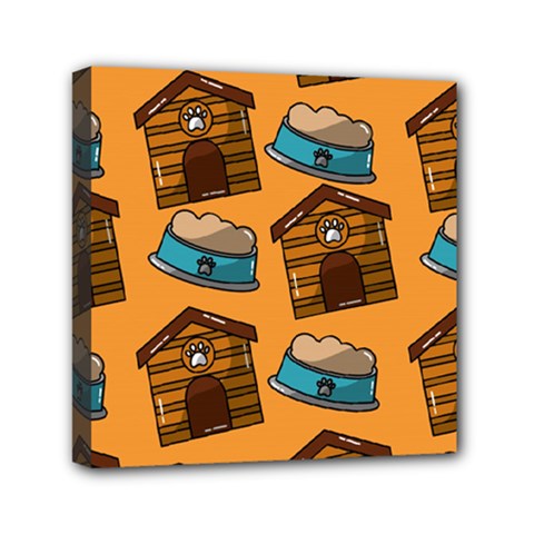 Pet House Bowl Food Seamless Pattern Mini Canvas 6  X 6  (stretched) by Simbadda