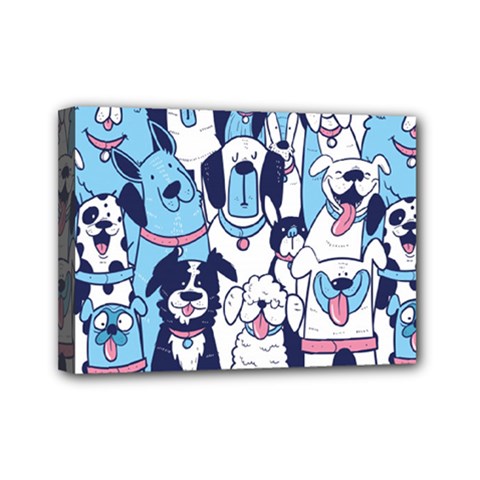 Dogs Seamless Pattern Mini Canvas 7  X 5  (stretched) by Simbadda