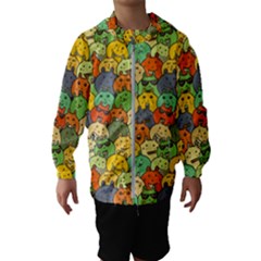 Seamless Pattern With Doodle Bunny Kids  Hooded Windbreaker by Simbadda