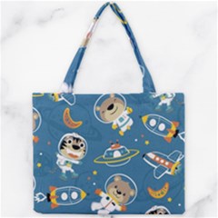 Seamless-pattern-funny-astronaut-outer-space-transportation Mini Tote Bag by Simbadda