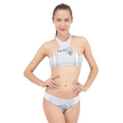 (2)dx Hoodie  High Neck Bikini Set by Alldesigners