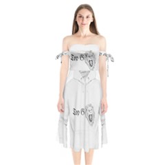 (2) Shoulder Tie Bardot Midi Dress by Alldesigners