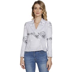 (2)dx Hoodie Women s Long Sleeve Revers Collar Cropped Jacket by Alldesigners