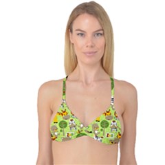 Funny Animals Cartoon Reversible Tri Bikini Top by Simbadda