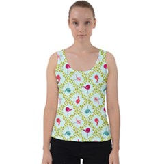Birds Pattern Background Velvet Tank Top by Simbadda