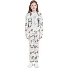Pug-dog-cat-with-bone-fish-bones-paw-prints-ball-seamless-pattern-vector-background Kids  Tracksuit by Simbadda