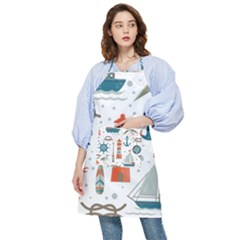 Nautical-elements-pattern-background Pocket Apron by Simbadda
