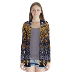 Yin-yang-owl-doodle-ornament-illustration Drape Collar Cardigan by Simbadda