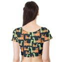 Seamless-pattern-with-cats Short Sleeve Crop Top View2