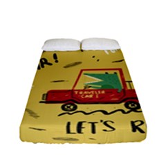Childish-seamless-pattern-with-dino-driver Fitted Sheet (full/ Double Size) by Simbadda