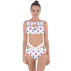 Seamless-pattern-cute-funny-monster-cartoon-isolated-white-background Bandaged Up Bikini Set  by Simbadda