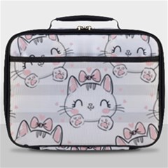 Cat-with-bow-pattern Full Print Lunch Bag by Simbadda