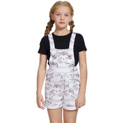 Cat-with-bow-pattern Kids  Short Overalls by Simbadda