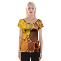 Abstract Oil Painting Cap Sleeve Top by Excel
