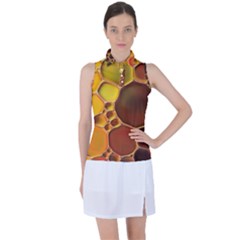 Abstract Oil Painting Women s Sleeveless Polo Tee by Excel
