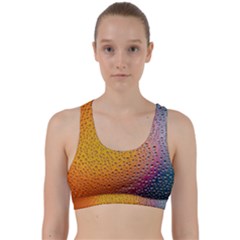 Rain Drop Abstract Design Back Weave Sports Bra by Excel