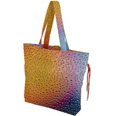 Rain Drop Abstract Design Drawstring Tote Bag by Excel