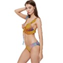 Rain Drop Abstract Design Low Cut Ruffle Edge Bikini Set View2