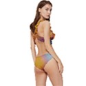 Rain Drop Abstract Design Low Cut Ruffle Edge Bikini Set View3