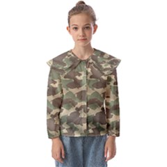 Camouflage Design Kids  Peter Pan Collar Blouse by Excel