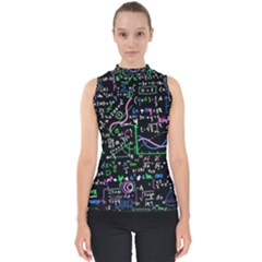 Math-linear-mathematics-education-circle-background Mock Neck Shell Top by Simbadda