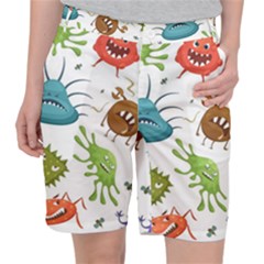 Dangerous-streptococcus-lactobacillus-staphylococcus-others-microbes-cartoon-style-vector-seamless-p Women s Pocket Shorts by Simbadda