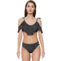 Math-equations-formulas-pattern Ruffle Edge Tie Up Bikini Set	 View1