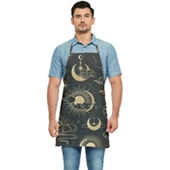 Asian-seamless-pattern-with-clouds-moon-sun-stars-vector-collection-oriental-chinese-japanese-korean Kitchen Apron by Simbadda