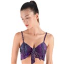 Feather Pattern Texture Form Woven Tie Front Bralet View1