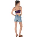 Feather Pattern Texture Form Woven Tie Front Bralet View2