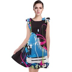 Sneakers Shoes Patterns Bright Tie Up Tunic Dress by Proyonanggan