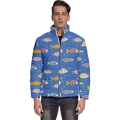 Sea Fish Blue Submarine Animal Men s Puffer Bubble Jacket Coat by Proyonanggan