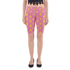 Rubber Duck Pattern Yoga Cropped Leggings by Valentinaart