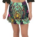 Monkey Tiger Bird Parrot Forest Jungle Style Fishtail Mini Chiffon Skirt View1